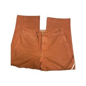 Madewell Womens Orange High-Waist Straight-Leg Pants Size 28